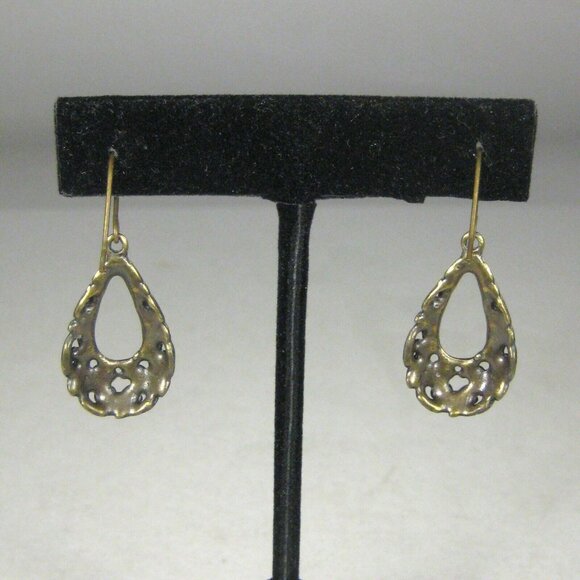 Women's Earrings 1.5 Inch Brasstone Fashion Teardrop Filigree Bohemian Retro - Picture 3 of 4